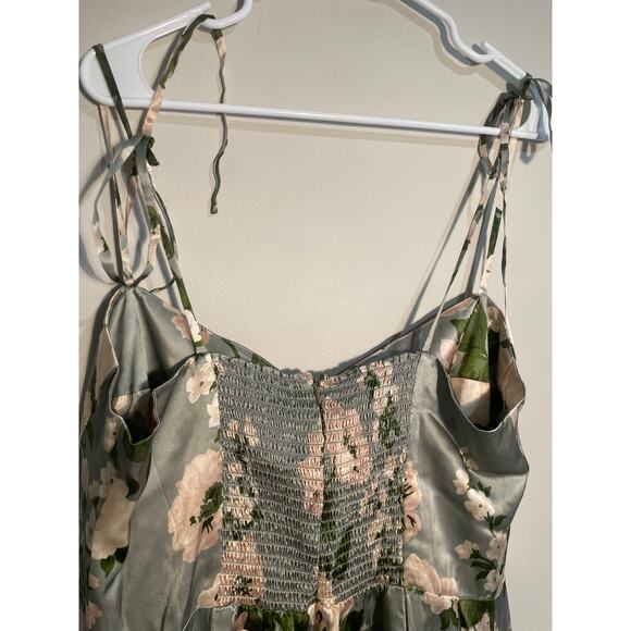 NWT Reformation Marguerite Silk Dress in Tarragon Size 14 - Picture 9 of 15